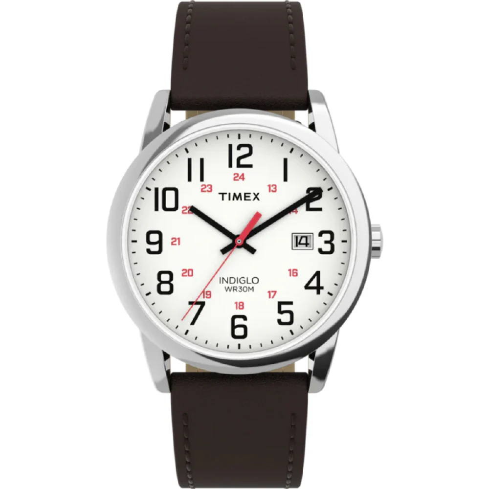 TIMEX TW2Y12600 Easy Reader Classic 1-Year Warranty White Silver Elegant Design Easy-to-Read Dial Stylish Everyday Wear