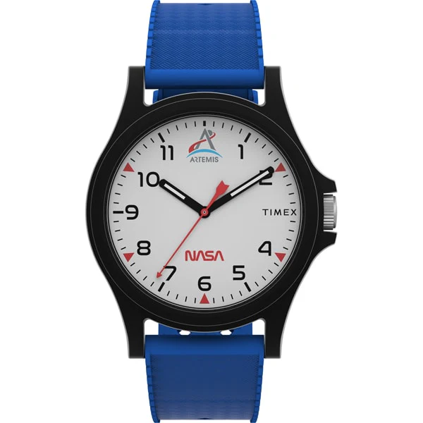 TIMEX TW2Y13100 NASA Artemis Analog Watch with Blue Dial, Durable Design, 1 Year Warranty, Authentic Style for Adventurers