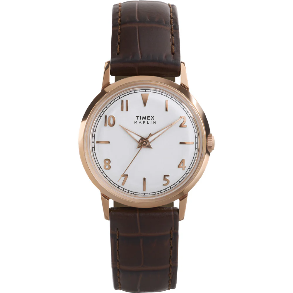 TIMEX TW2Y37700 Marlin 34mm Gold Case Water Resistant Classic Design 1-Year Warranty