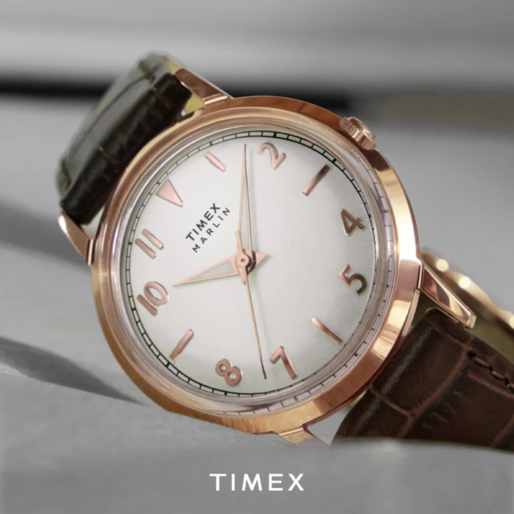TIMEX TW2Y37700 Marlin 34mm Gold Case Water Resistant Classic Design 1-Year Warranty - Image 5