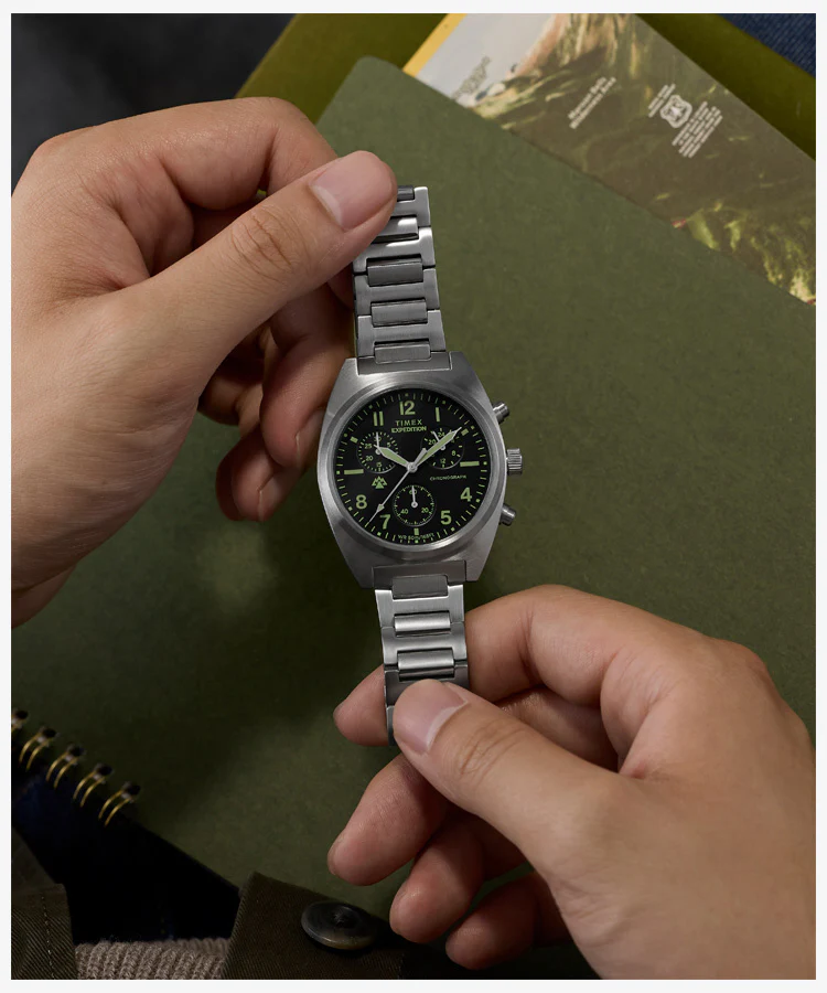 TIMEX TW2Y61200 Expedition Capstone Chrono 1-Year Warranty Black/Silver Durable Design Water Resistant Chronograph - Image 5