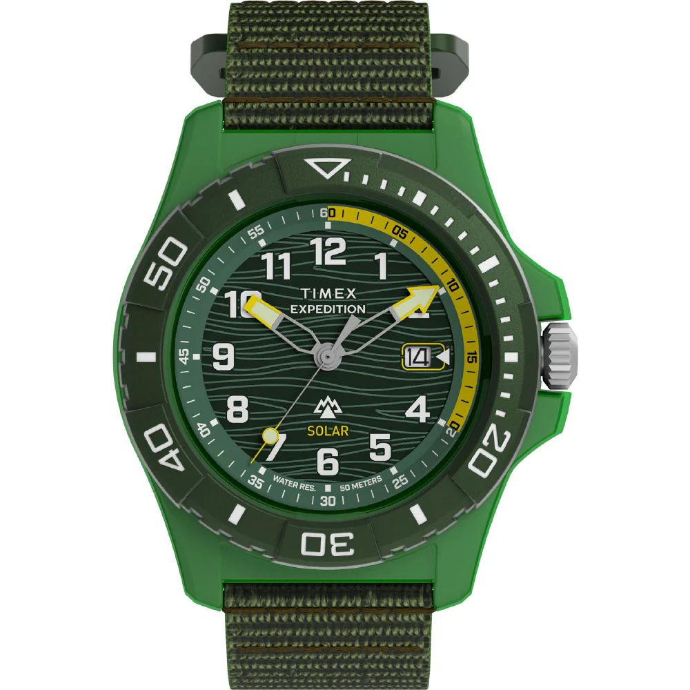 TIMEX TW2Y61400 Expedition Freedive Solar 1-Year Warranty Green Durable Water Resistant Eco-Friendly Solar Power