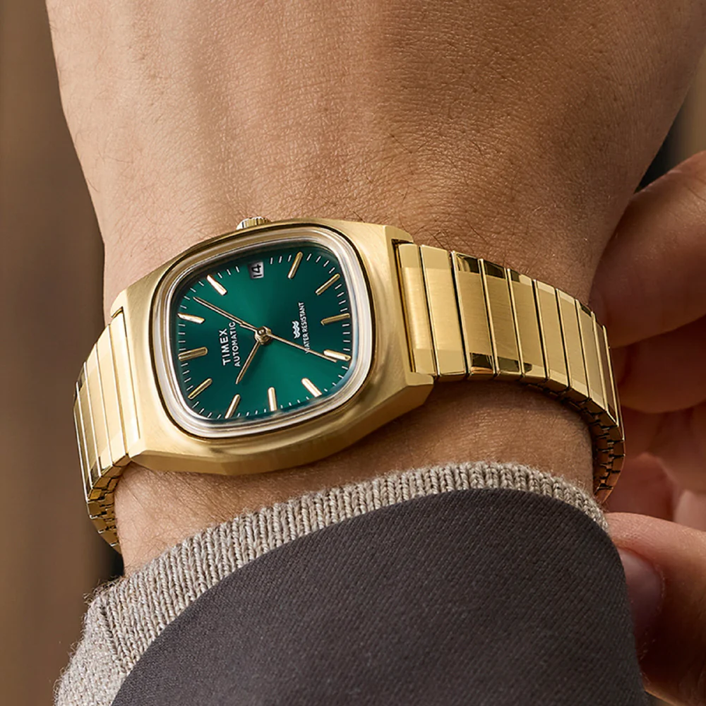 TIMEX TW2Y67700 1983 E-Line Automatic 1 Year Warranty Green Stainless Steel Water Resistant - Image 7