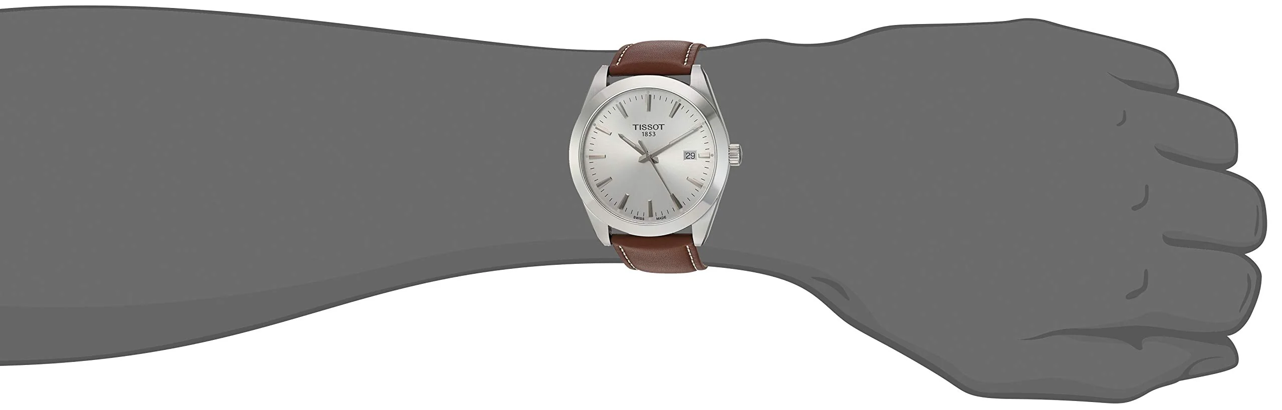 TISSOT Gentleman T127.410.16.031.00 Quartz Silver Dial Men's Watch - Image 2