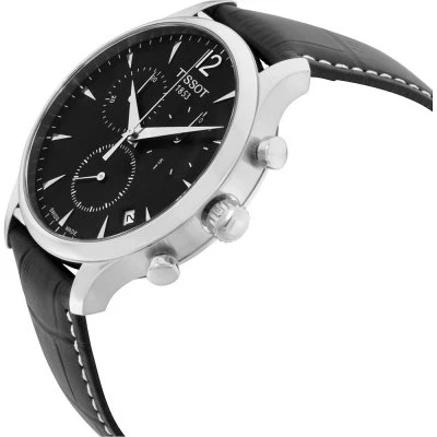 TISSOT T0636171605700 Tradition Chrono Black Calf Leather Watch - Parallel Import