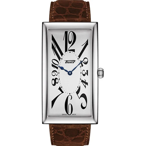 TISSOT T117.509.16.032.00 Heritage Banana QT SI SS Watch with Calf Leather Strap, Water Resistant, 2 Year Warranty