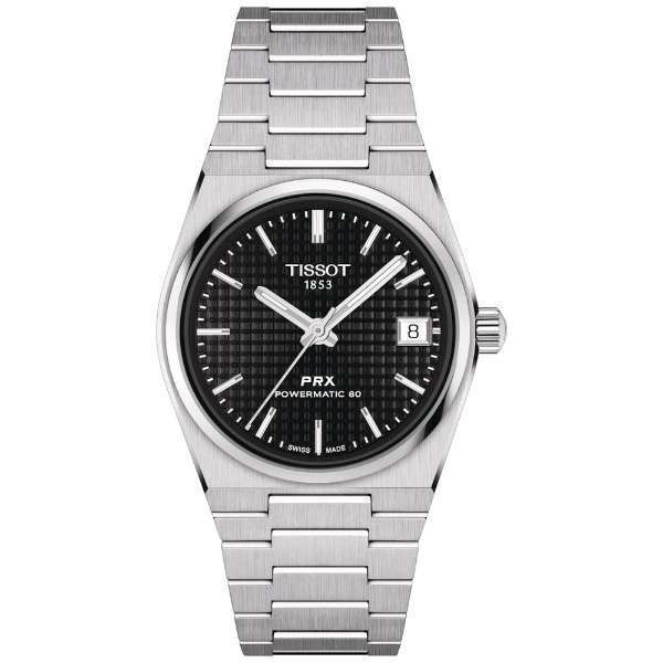 TISSOT T137.207.11.051.00 PRX Automatic Watch with Black Dial, Stainless Steel Case, 2 Year Warranty for Timeless Elegance and Precision