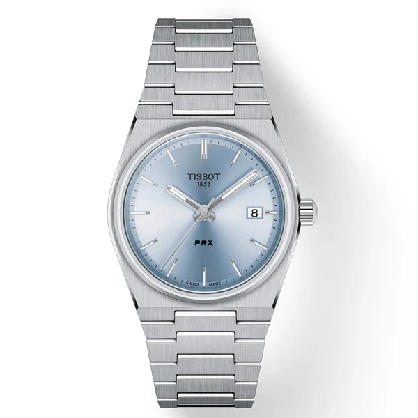 TISSOT T1372101135100 PRX Quartz 35mm Light Blue - Stylish Swiss Watch with Date Function and Water Resistance