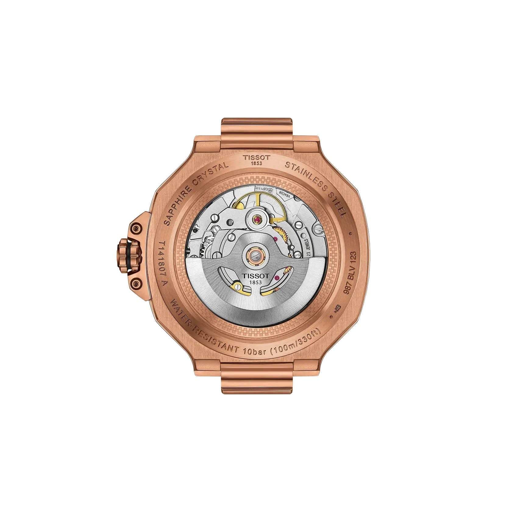 TISSOT T141.807.37.051.00 Elegant Swiss Design Stainless Steel Case Water Resistant 38mm Automatic Movement - Image 6