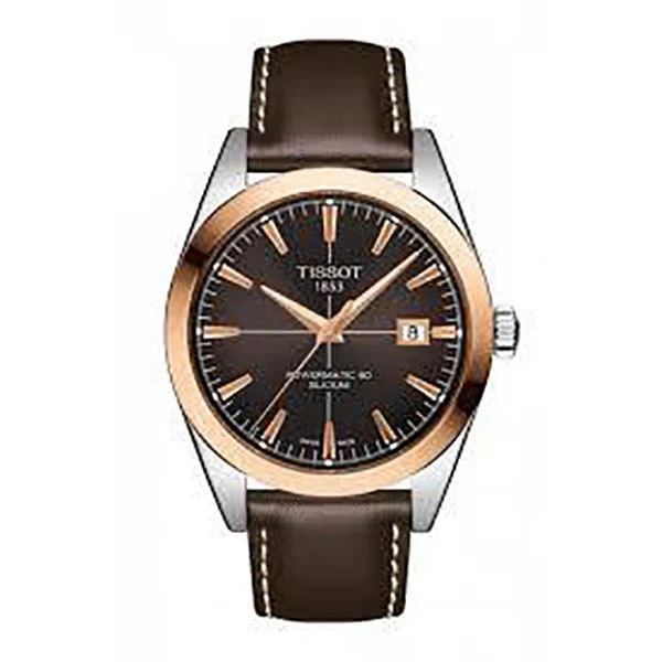 TISSOT T927.407.46.291.00 Gentleman Automatic Watch with Calf Leather Strap, 2 Year Warranty, Elegant Design and Swiss Precision