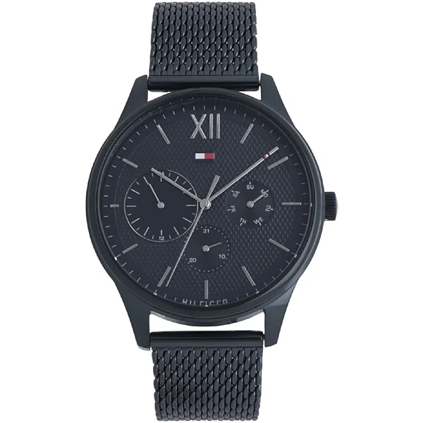 TOMMY HILFIGER 1791421 Stylish Mesh Belt with Black Dial, Durable Design, Imported Quality, 2 Year Warranty for Lasting Wear