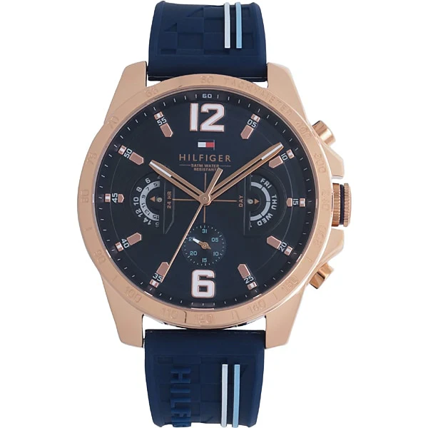 TOMMY HILFIGER 1791474 Rubber Belt NV Dial with 2 Year Warranty for Style and Durability in Everyday Wear