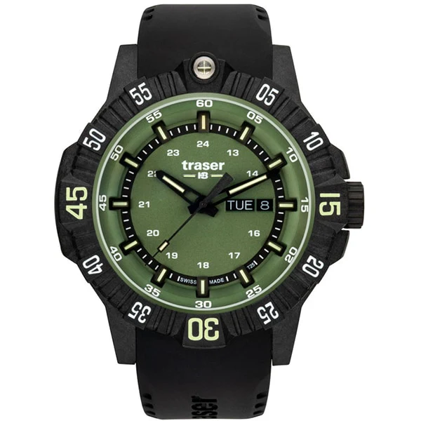Tracer P99 Tactical Green Waterproof Rubber Band Swiss Movement 2-Year Warranty Lightweight Design - Image 3