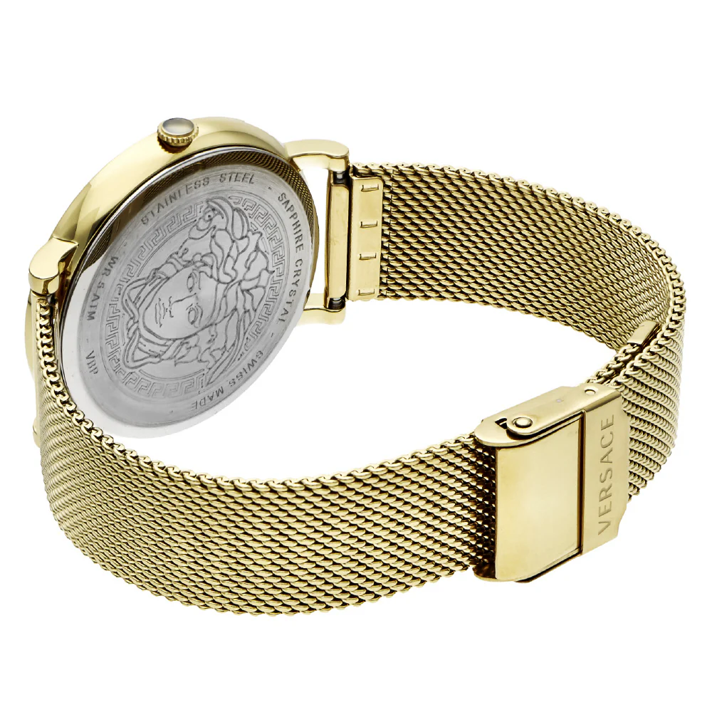 Versace VBP060017 Luxury Gold Watch 2-Year Warranty Elegant Design Swiss Movement - Image 3