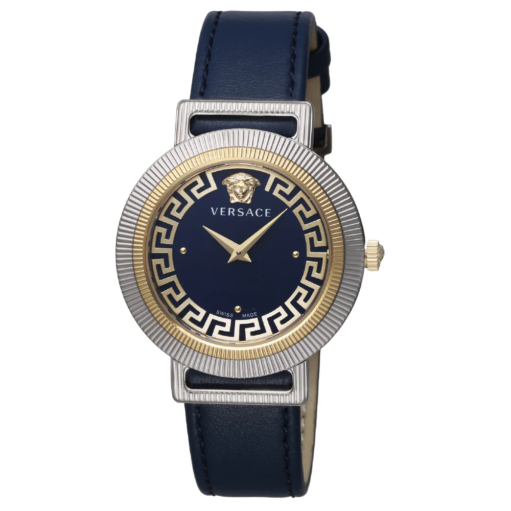 VERSACE VE3D00122 Greca Chic Blue Watch 2-Year Warranty Stylish Design Water Resistant Luxury Timepiece