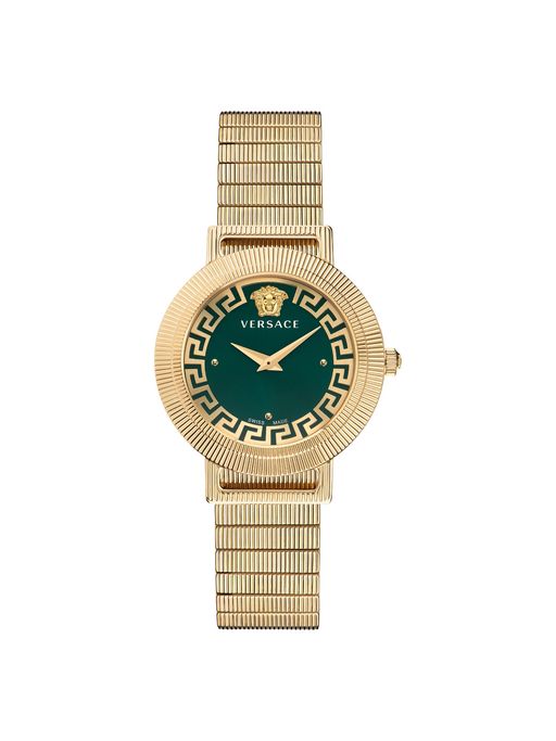 VERSACE VE3D00522 Greca Chic Green Watch with 2 Year Warranty, Stylish Design, Water Resistant, Perfect for Everyday Wear