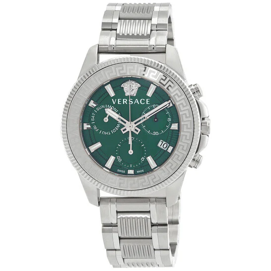 VERSACE VE3J00422 Greca Action Chrono Watch with 2 Year Warranty Stylish Green Design Durable Build for Everyday Use