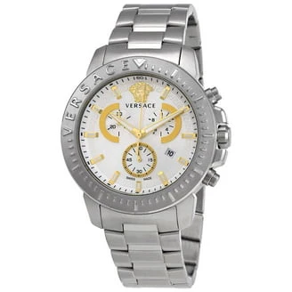 VERSACE VEHB00419 V CHRONO Black Men's Watch with 2 Year Warranty, Stylish Design, Water Resistant, Precision Quartz Movement