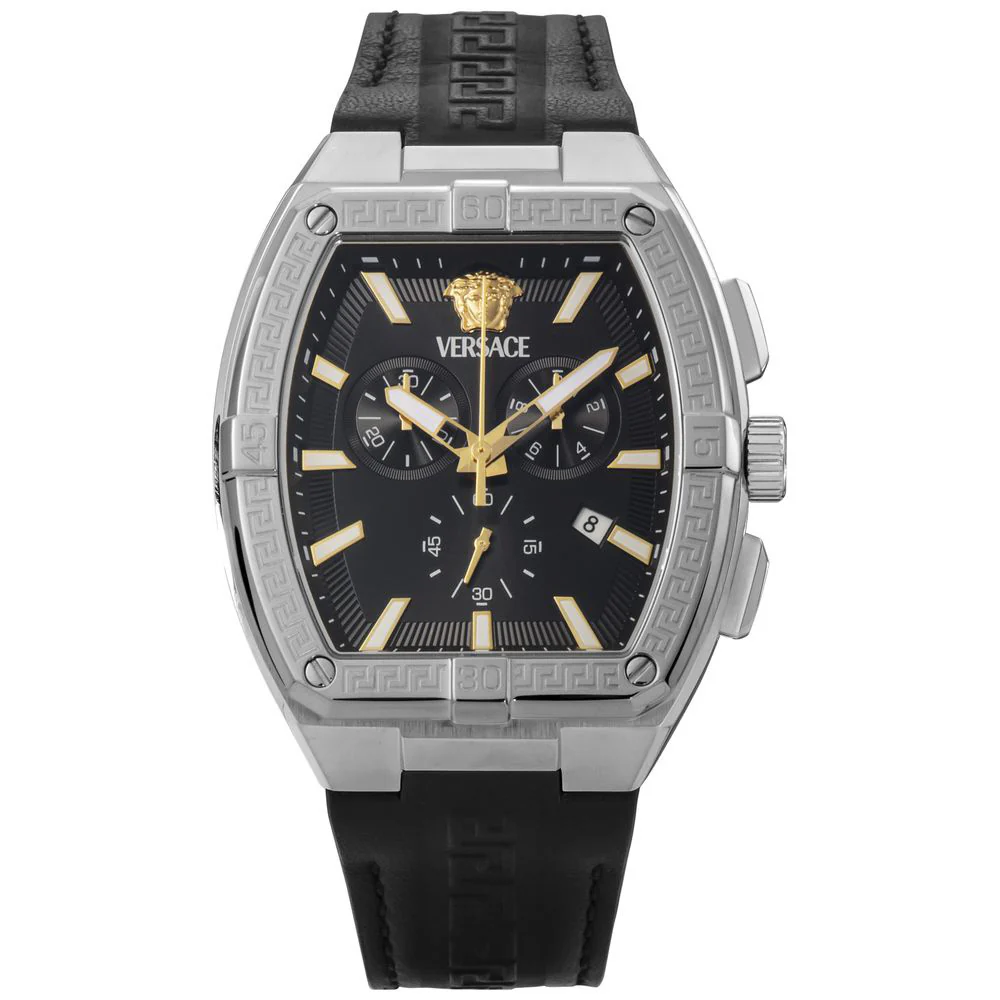VERSACE VESP00124 Sporty Tonneau Greca Design 2-Year Warranty Black Color Stylish and Durable Timepiece