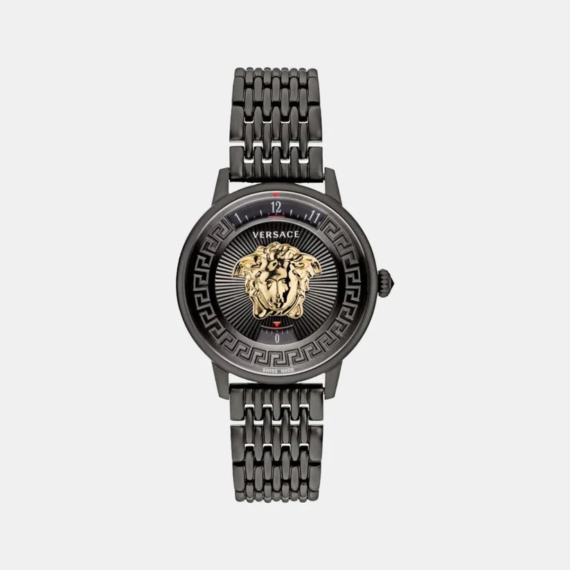 VERSACE VEZ200521 Medusa Icon Black Watch with 2 Year Warranty, Luxurious Design, Water Resistant, and Timeless Style
