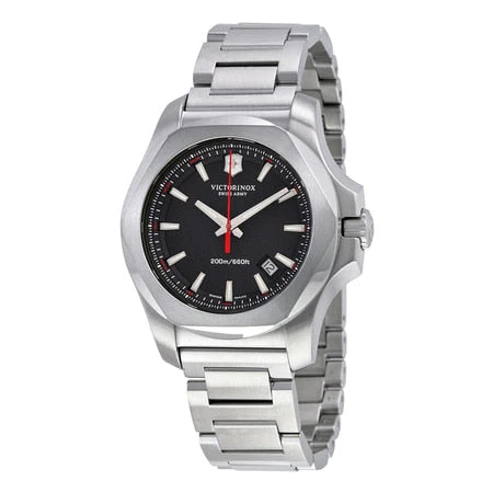 VICTORINOX 241723.1 I.N.O.X. BK SS Bracelet with durable stainless steel, stylish black finish, water resistant design, and genuine Swiss craftsmanship