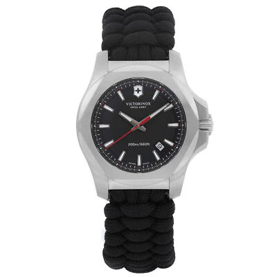 VICTORINOX 241726 I.N.O.X. BK SS Paracord Watch with Durable Stainless Steel Case, Water Resistant Design, and Versatile Outdoor Functionality