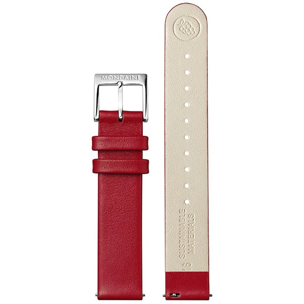 Watch Band FG3116 16mm Red Non-Stitched Premium Quality Polished Buckle Durable and Stylish Design