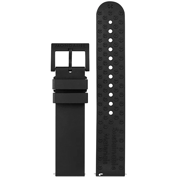 Watch Band FP16920 20mm Black TPU Durable Water-Resistant Lightweight Comfortable Fit
